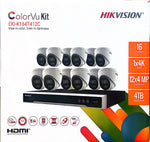 Hikvision ColorVu 4MP IP Security Camera System Kit – 4, 8 & 16 Channel 4K NVR with 2TB/4TB HDD – Outdoor Night Color Turret Cameras 2.8mm Lens – White & Black Variants