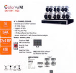 EKI-K164T412C 16-Channel 8MP NVR with 4TB HDD & 12 ColorVu 4MP Night Vision Turret Cameras Kit ( HIKVISION )