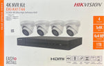 Hikvision IP Security Camera Kit 4 Channel 4K NVR with 4 x 4MP Turret Cameras EKI-K41T44