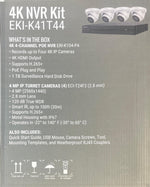Hikvision IP Security Camera Kit 4 Channel 4K NVR with 4 x 4MP Turret Cameras EKI-K41T44