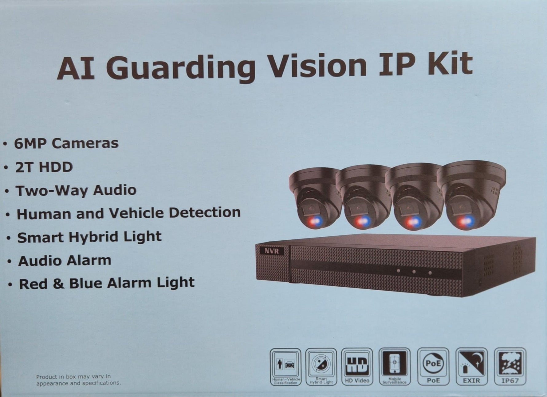 AI Guarding Vision 4 CH  IP Security Camera Kit  IP-KIT4642-BR (BLACK) HIKVISION