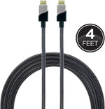GE Premium HDMI Cable, Ethernet, 4 Foot, Ultra HD, Full HD 1080P, HDR Capability, 18 Gbps Data Transfer, 4K 60Hz HDMI, Works with Smart TVs, Roku, Streaming Devices, Blu Ray, Cable, Black, 35531