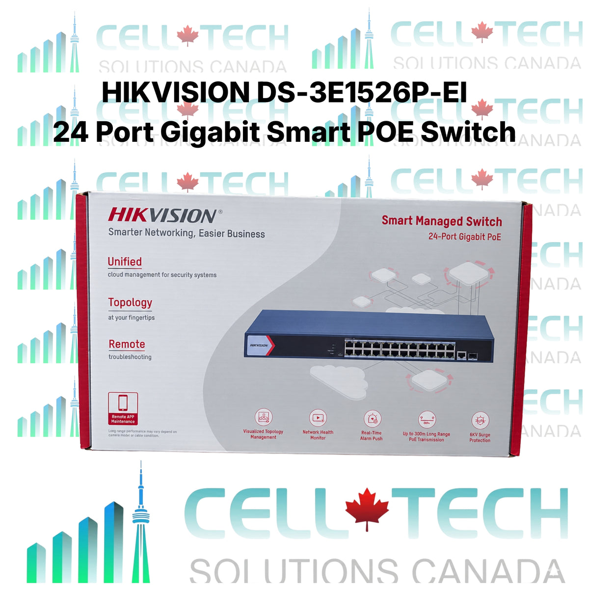 Hikvision DS-3E1518P-EI 16-Port Gigabit Smart PoE Switch – 230W PoE, Long-Range PoE