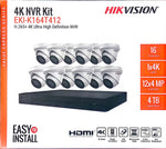 Hikvision 4MP IP Security Camera System Kit – 4, 8 & 16 Channel 4K NVR with 2TB/4TB HDD – Outdoor IR Night Vision Turret Cameras (2.8mm Wide Lens) – White & Black Options