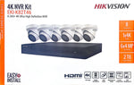 Hikvision 4MP IP Security Camera System Kit – 4, 8 & 16 Channel 4K NVR with 2TB/4TB HDD – Outdoor IR Night Vision Turret Cameras (2.8mm Wide Lens) – White & Black Options