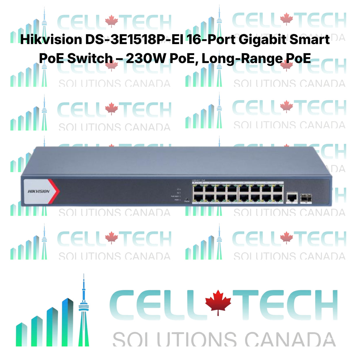 Hikvision DS-3E1526P-EI 24-Port Gigabit Smart PoE Switch – 370W, VLAN, Fiber Uplink