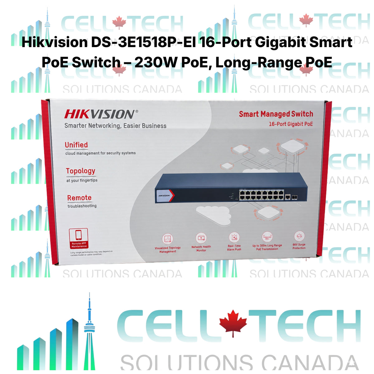 Hikvision DS-3E1526P-EI 24-Port Gigabit Smart PoE Switch – 370W, VLAN, Fiber Uplink