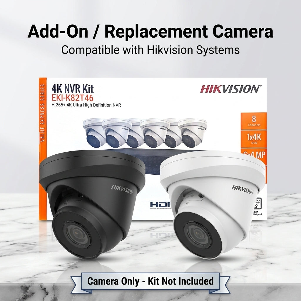 Hikvision ECI‑T24F2 4MP Outdoor IR Network Turret Camera – 2.8mm Lens, PoE, Weatherproof Security