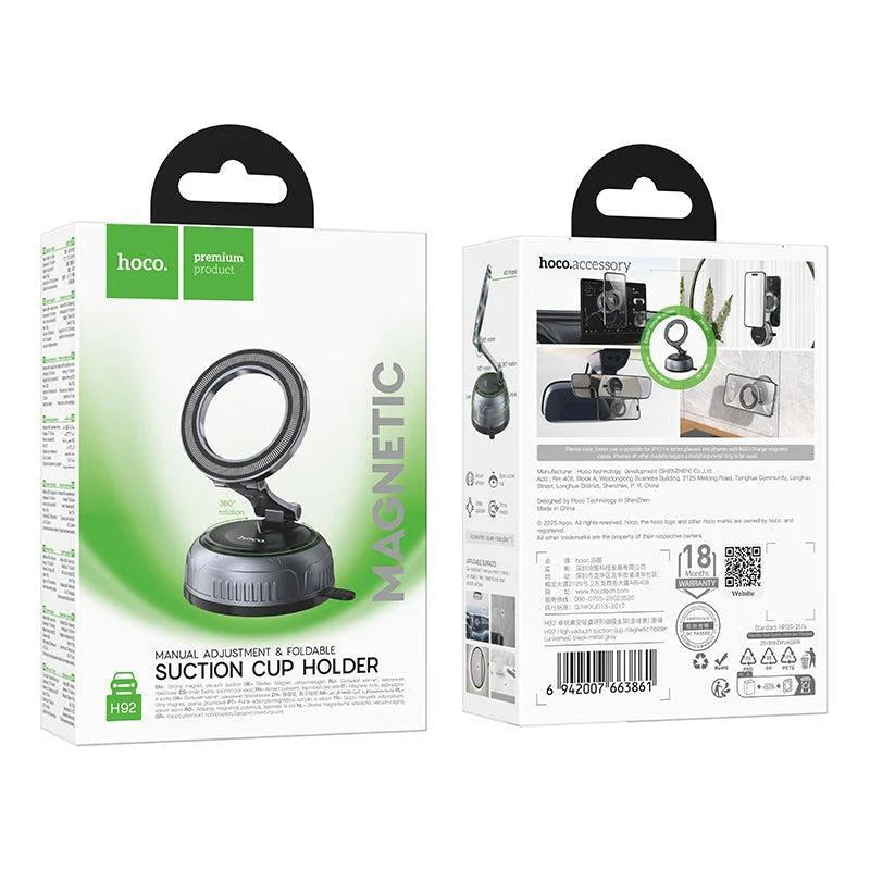 Support de téléphone de voiture magnétique avec ventouse | Support MagSafe rotatif à 360° pour pare-brise et tableau de bord
