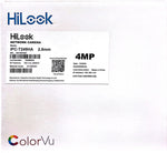 HiLook IPC-T249HA 4MP Wired PoE Security Camera | Smart AI Person/Vehicle Notifications, IP67, Spotlight Night Vision