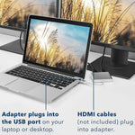 Open Box Insignia USB 3.0 to Dual HDMI Adapter – 4K Ultra HD Multi-Monitor Display