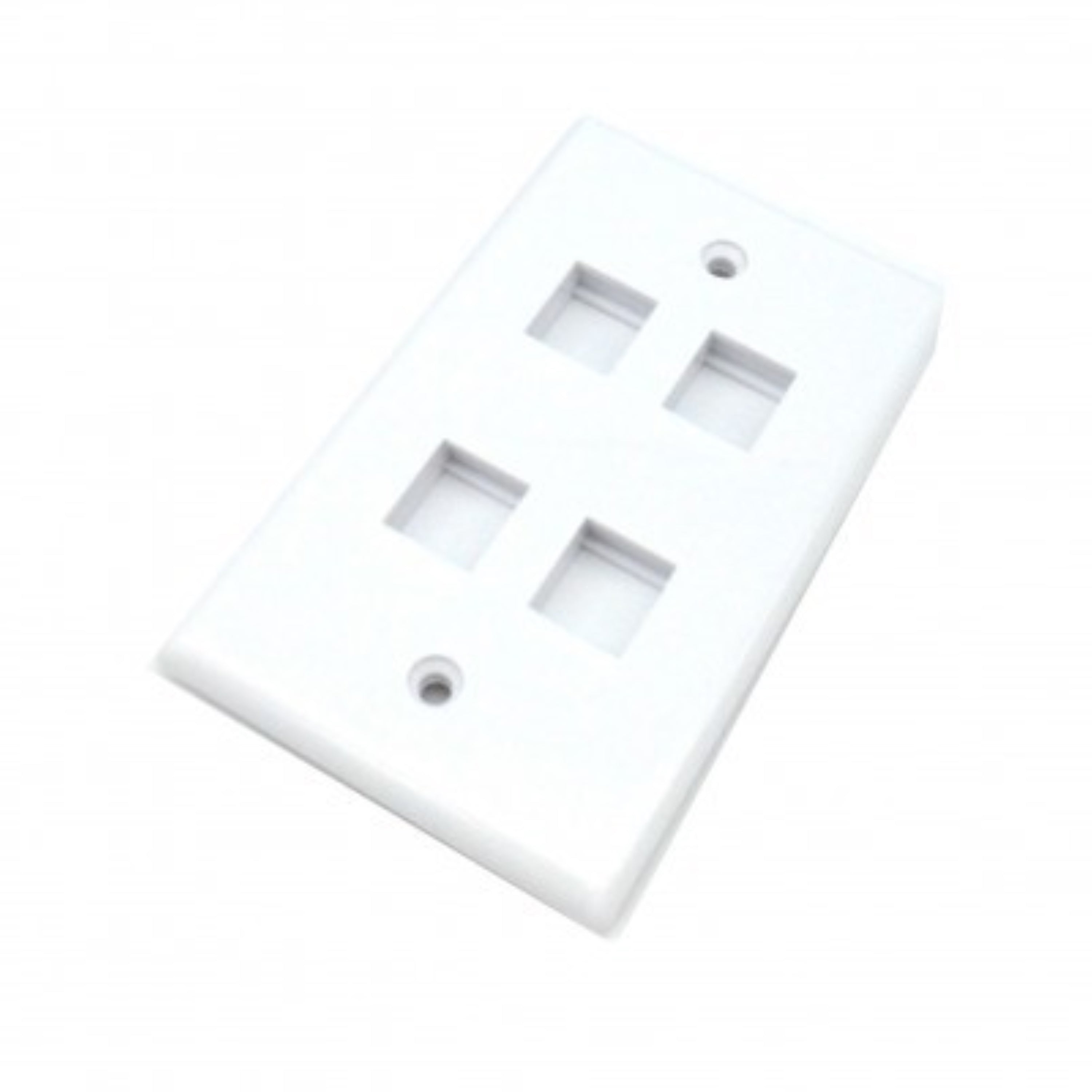 Plaque murale Keystone 4 ports pour prises RJ45 RJ11 RJ12 RCA F-Type HDMI-USB-RCA - Blanche
