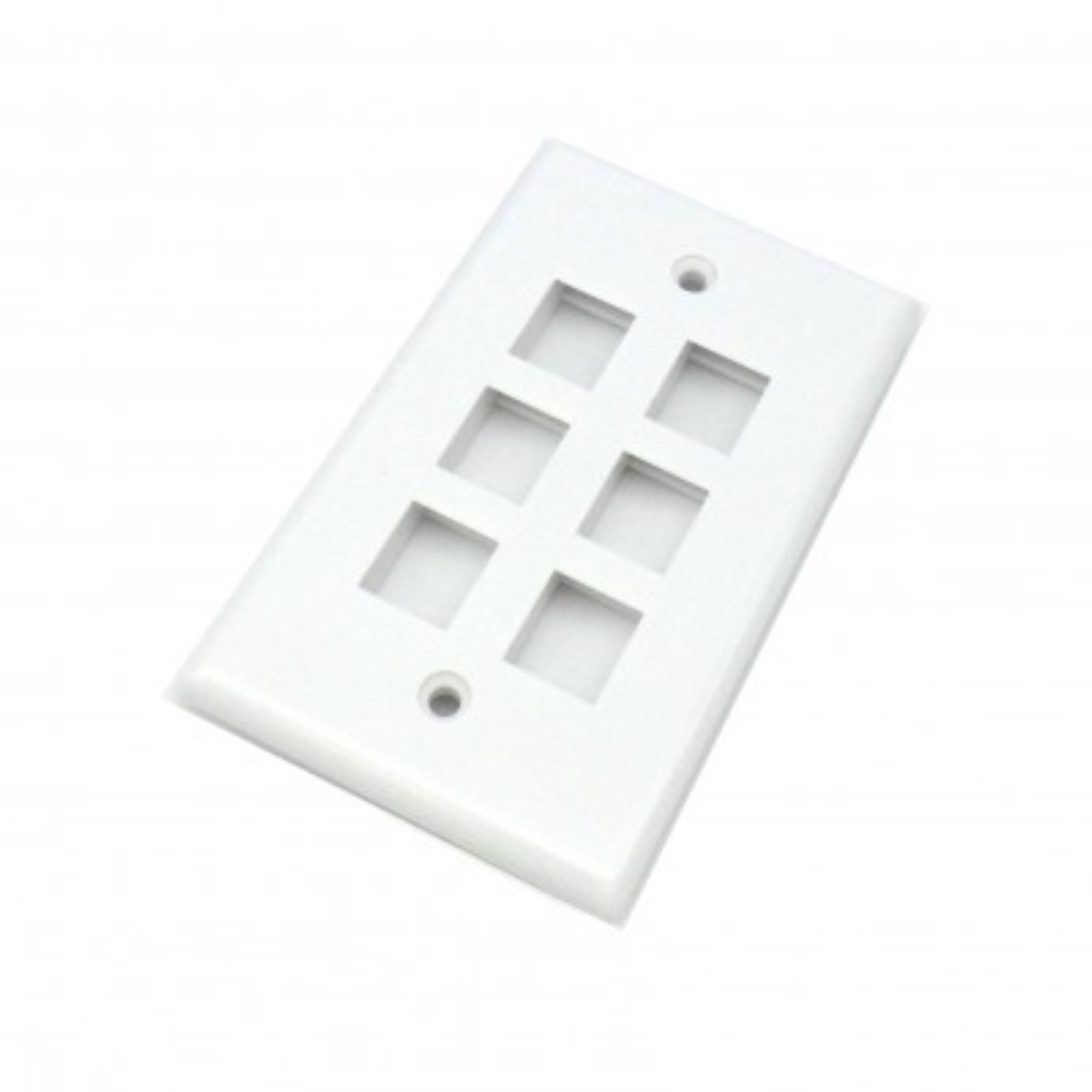 Plaque murale Keystone 6 ports pour RJ45 RJ11 RJ12 RCA F-Type Jack HDMI-USB-RCA- - Blanche