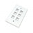6 Port Keystone Wall Plate for RJ45 RJ11 RJ12 RCA F-Type Jack HDMI-USB-RCA- - White