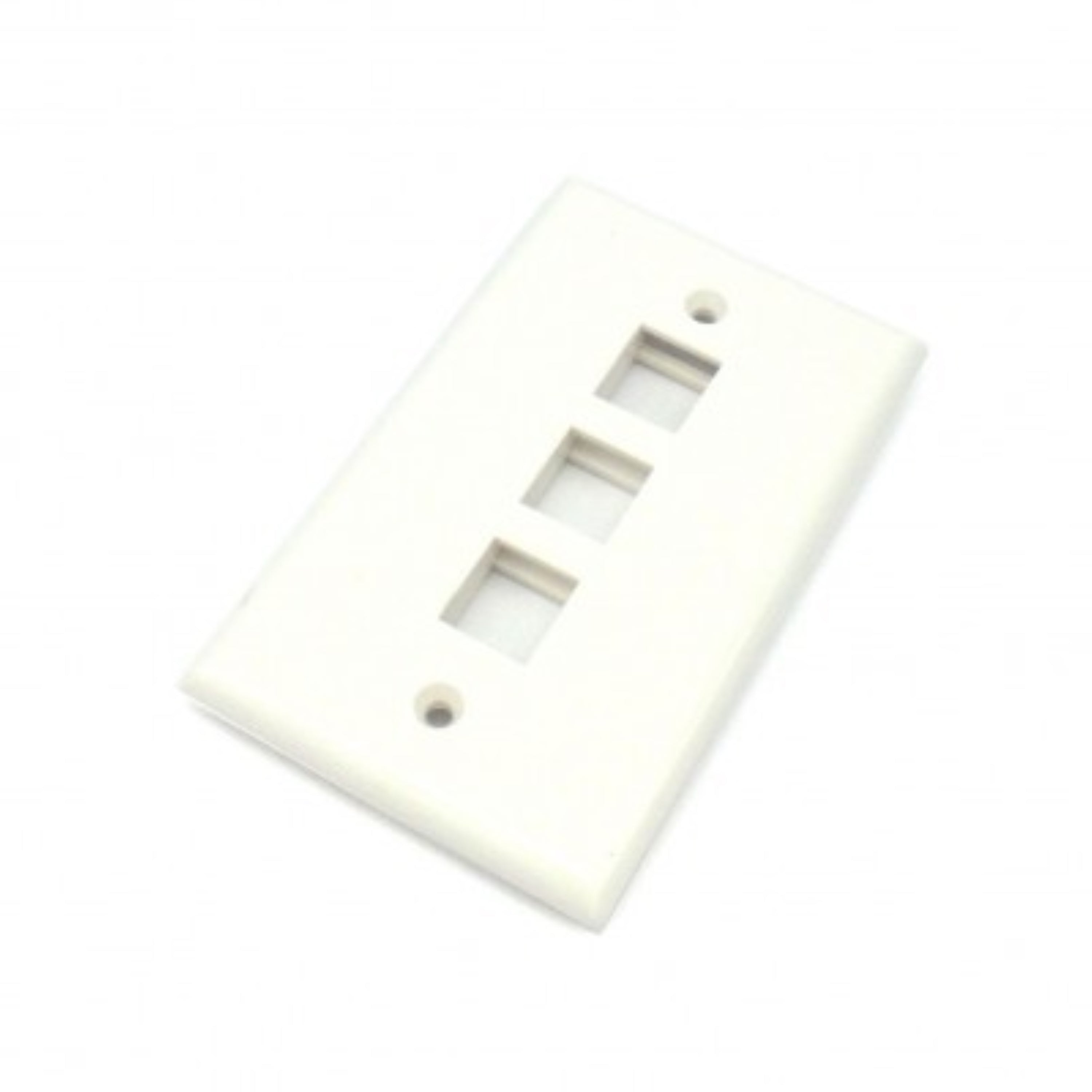 Plaque murale Keystone 3 ports pour prises RJ45 RJ11 RJ12 RCA type F HDMI-USB-RCA - Blanc