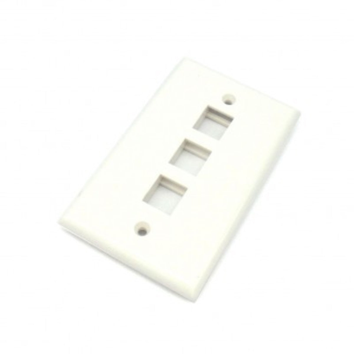 Plaque murale Keystone 3 ports pour prises RJ45 RJ11 RJ12 RCA type F HDMI-USB-RCA - Blanc