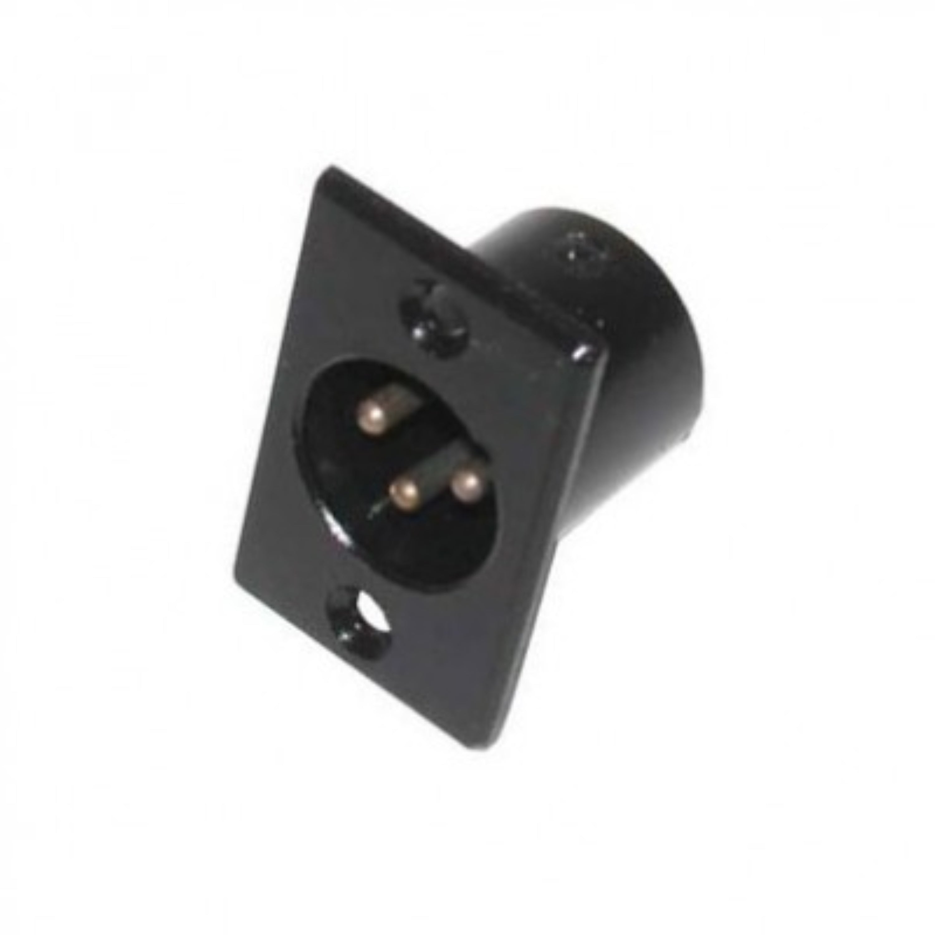 Connecteur XLR mâle 3 broches pour montage châssis (à souder, corps noir)