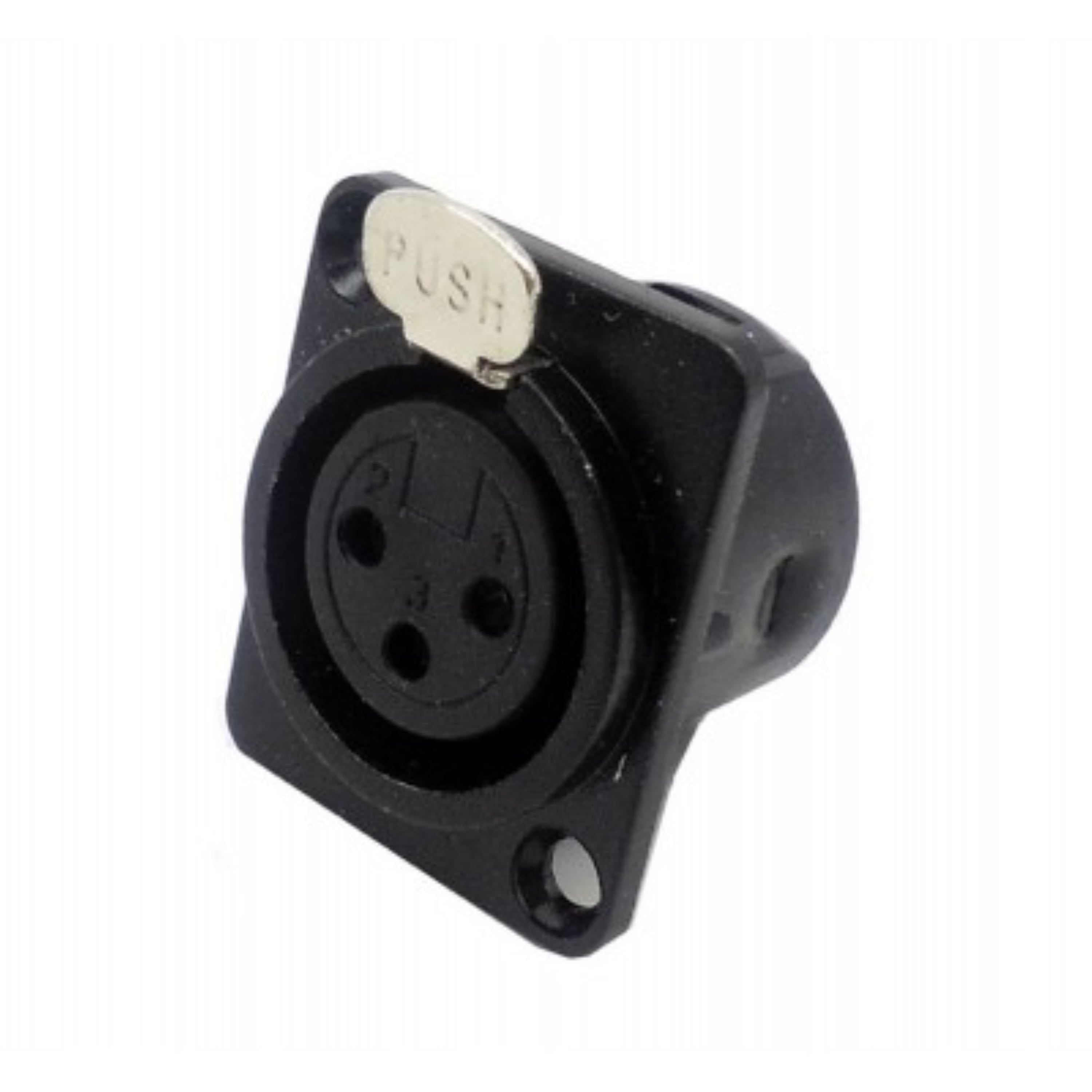 Connecteur XLR femelle 3 broches à monter sur châssis (à souder, corps noir)