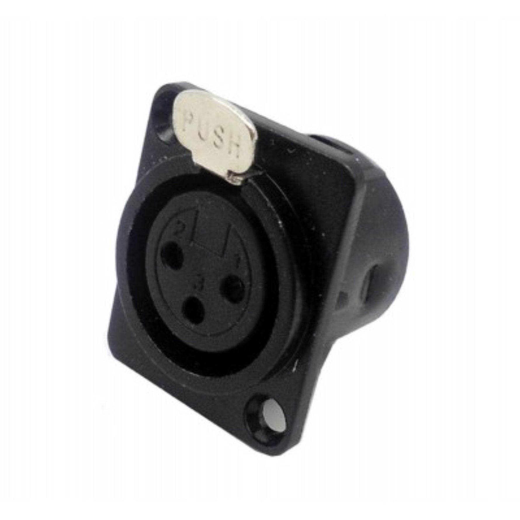 Connecteur XLR femelle 3 broches à monter sur châssis (à souder, corps noir)