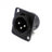 Chassis Mount 3Pin Male XLR Connector (Solder Type, Black Housing)