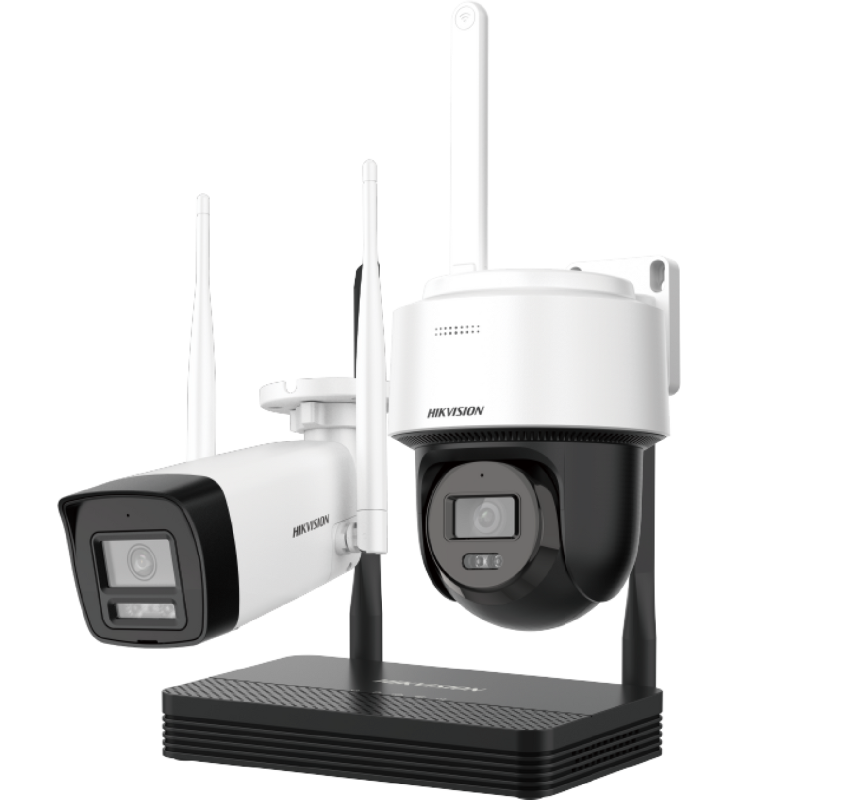 NKS424W03H  4MP H.265 One bullet + One PTDome WiFi NVS Kit ( HIKVISION )