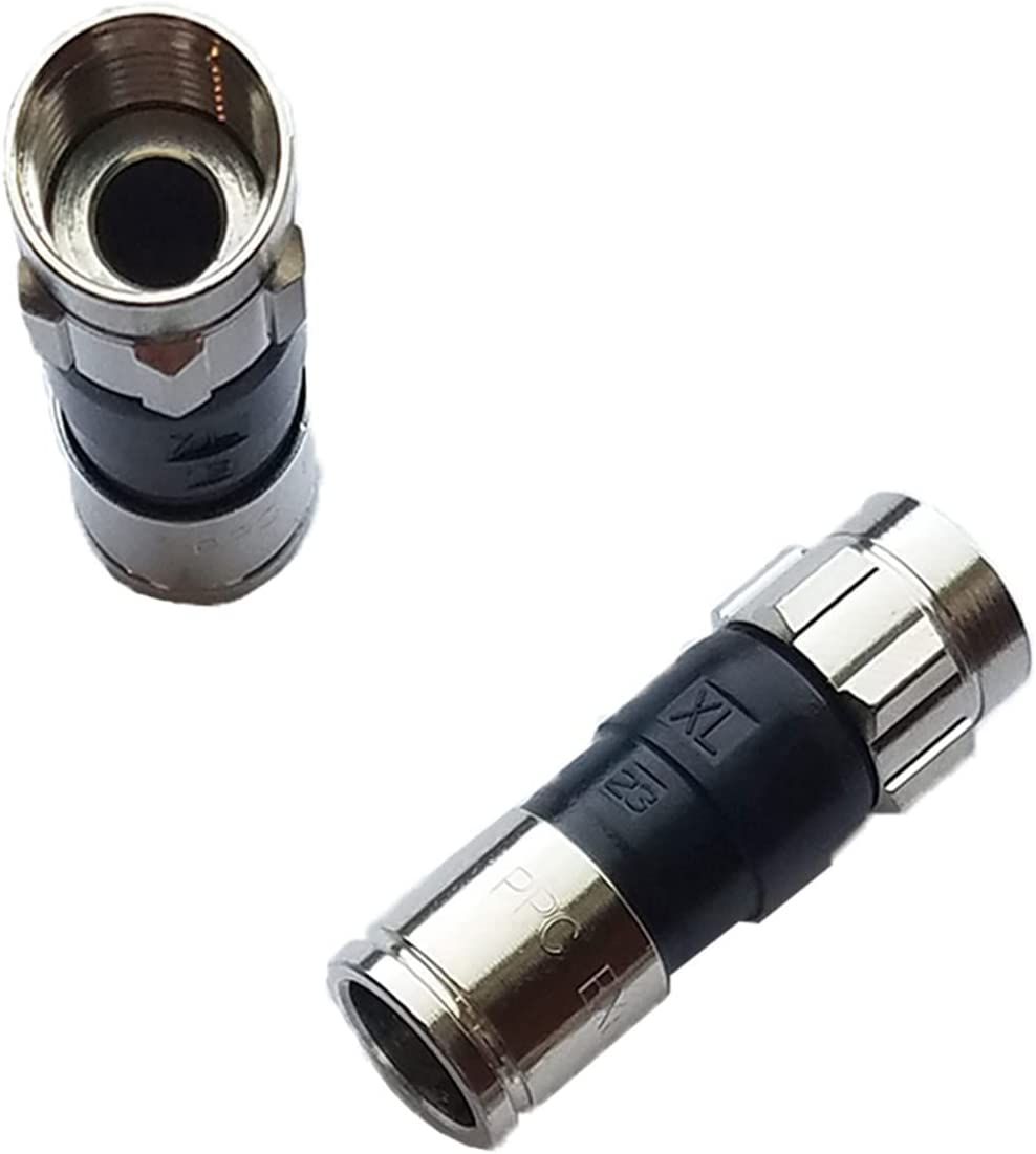 PPC EX6XLPLUS RG-6 Snap & Seal Outdoor Indoor Compression Connector, Enhanced for Cable TV Internet & Satellite TV  ( pack Of 10  Connectors )