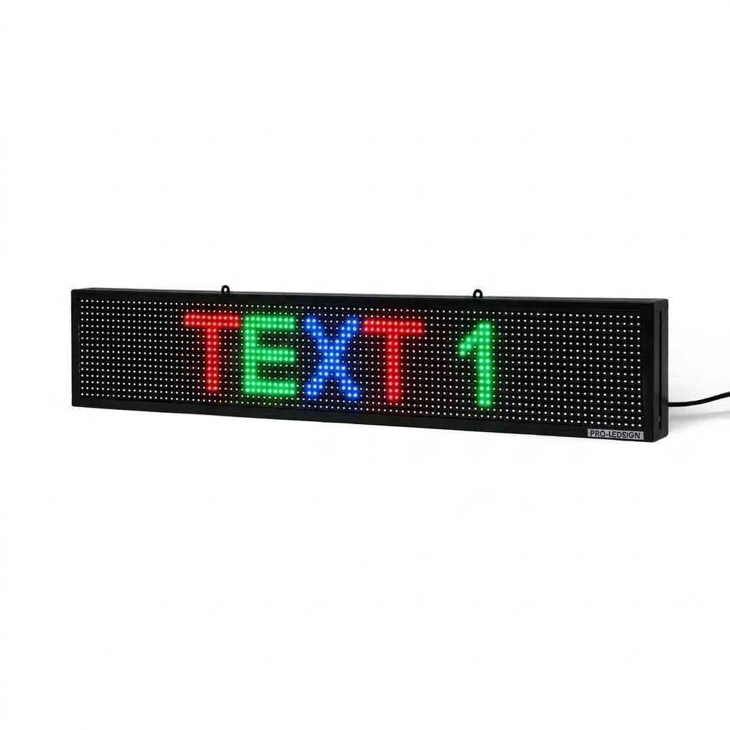8x39 Multi-Color RGB LED Window Display Board - High Brightness, Custom Text & USB Control