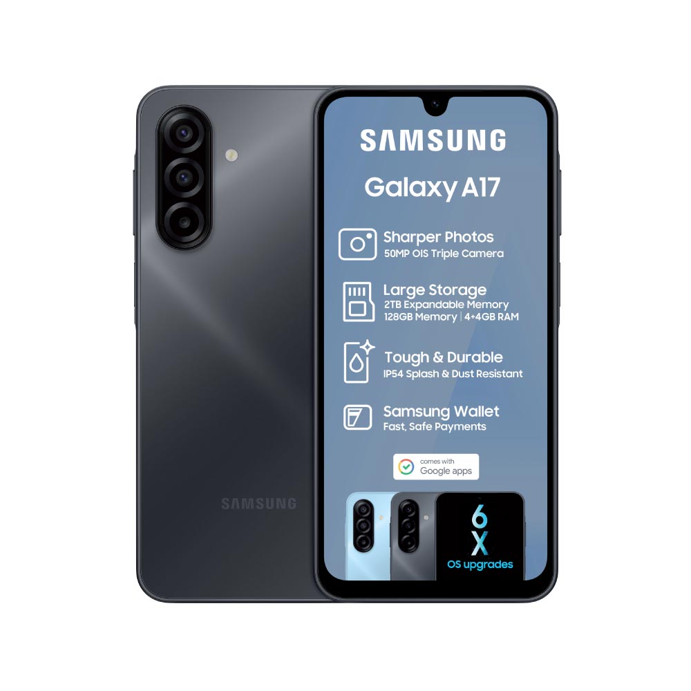 Samsung Galaxy A17 4G (SM‑A175F/DS) – Super AMOLED 6,7" 90Hz, triple appareil photo 50MP OIS, batterie 5000mAh, smartphone débloqué double SIM