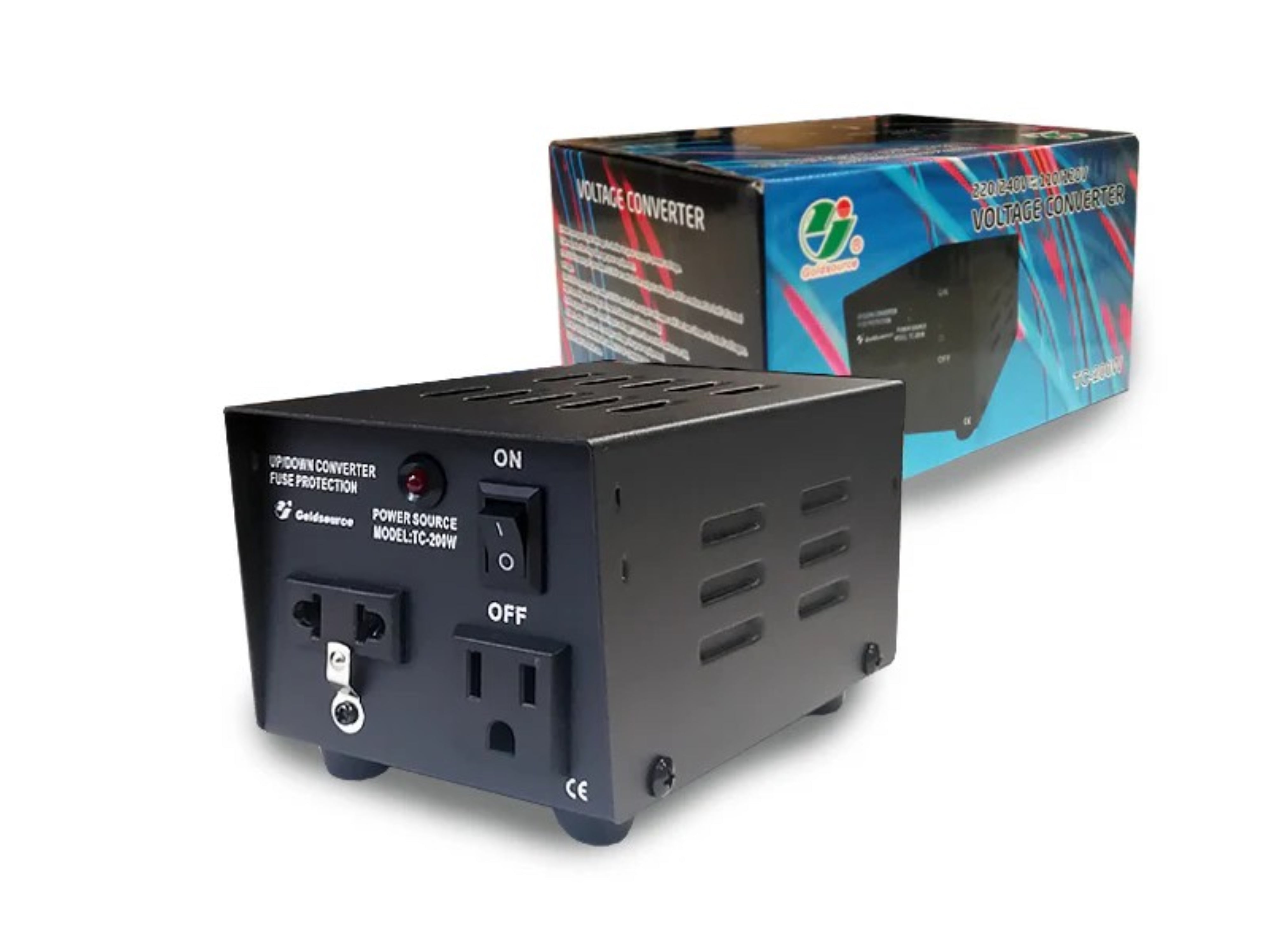 Convertisseur de tension Goldsource TC-200W 220/240V vers/depuis 110/120V, 200 Watts Max