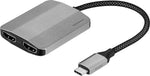 Open Box Insignia USB-C to Dual HDMI Adapter – 4K Ultra HD 60Hz Multi-Monitor Display (Silver)
