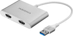 Open Box Insignia USB 3.0 to Dual HDMI Adapter – 4K Ultra HD Multi-Monitor Display
