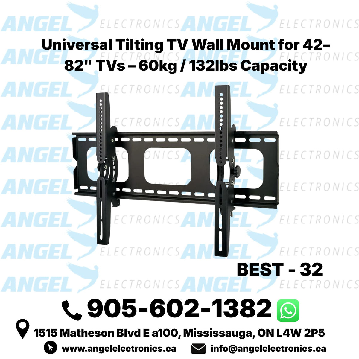 Support mural inclinable pour téléviseur de 32 à 60 po - Jusqu'à 165 lb (75 kg) (BEST-32)