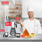 Vidiem SPICE PLUS 650W Mixer Grinder – 110V, 1.5L, Stainless Steel Jars