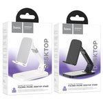 Support de téléphone pliable HD8 Blackfish | Support de téléphone de bureau réglable pour smartphones de 4,5 à 7 pouces (noir/blanc)