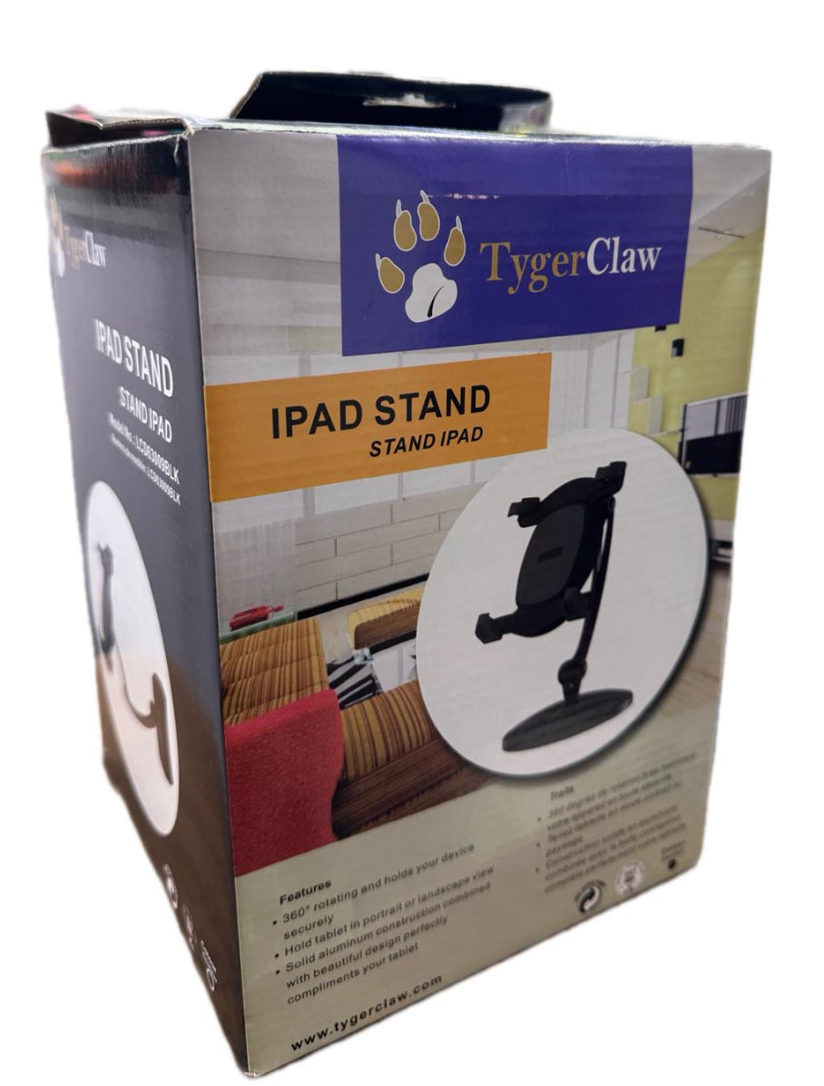Support pliable TygerClaw pour tablettes 7"-12" – Support réglable rotatif à 360° (Noir)