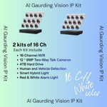 AI Guarding Vision 6MP Security System: 4/8/16 Channel NVR Kits with Active Deterrence Turret Cameras, Red/Blue Flashing Lights, Two-Way Audio, and 2TB/4TB HDD – Available in Black or White