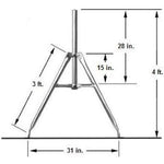 3 ft (90 cm) Tripod with 1.66 in (4.2 cm) Outer Diameter Mast