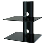 BEST 2-Tier DVD/Receiver/STB Wall Mount Glass Shelf Unit - Up to 44 lb (20 kg) (BEST-DVD-2)