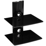 BEST 2-Tier DVD/Receiver/STB Wall Mount Glass Shelf Unit - Up to 44 lb (20 kg) (BEST-DVD-2)