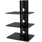 BEST 3-Tier DVD/Receiver/STB Wall Mount Glass Shelf Unit - Up to 66 lb (30 kg) (BEST-DVD-3)