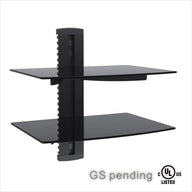 BEST 2-Tier DVD/Receiver/STB Wall Mount Glass Shelf Unit - Up to 18 lb (8 kg) (BEST-DVD-712)