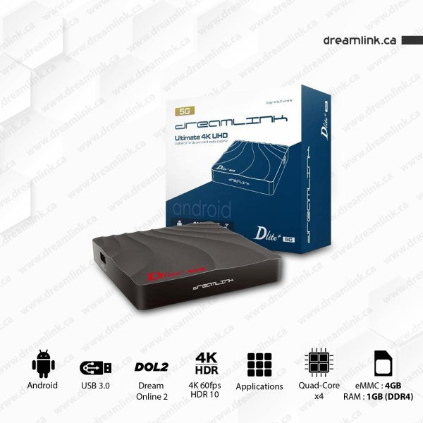 DREAMLINK D-LITE + Android IPTV WiFi 4K box