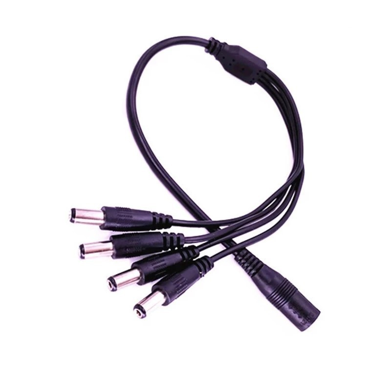 1 Femelle vers 4 mâles 5,5 mm X 2,1 mm Câble répartiteur d'alimentation CC pour caméras de sécurité de vidéosurveillance 40,64 cm
