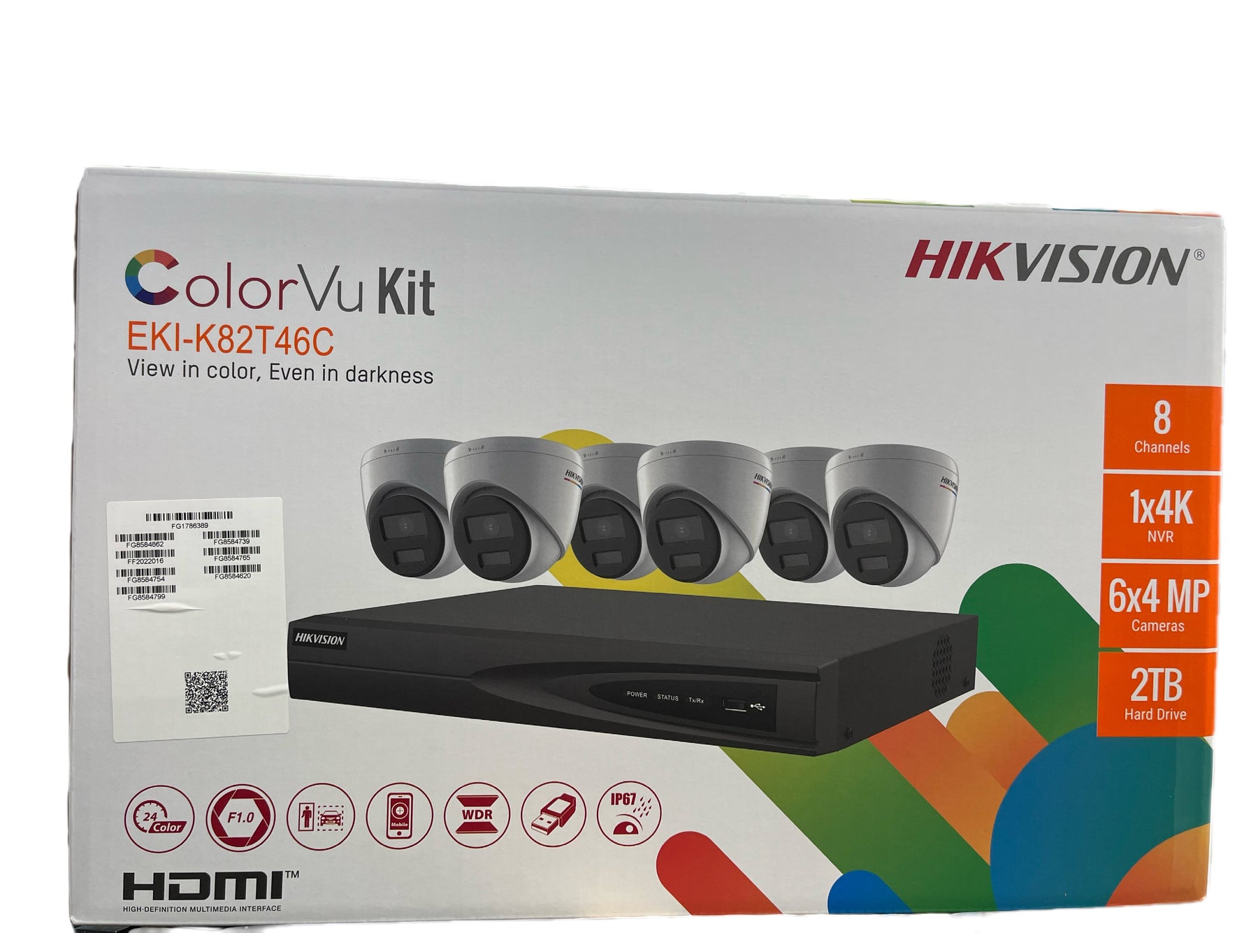 Hikvision ColorVu 4MP IP Security Camera System Kit – 4, 8 & 16 Channel 4K NVR with 2TB/4TB HDD – Outdoor Night Color Turret Cameras 2.8mm Lens – White & Black Variants