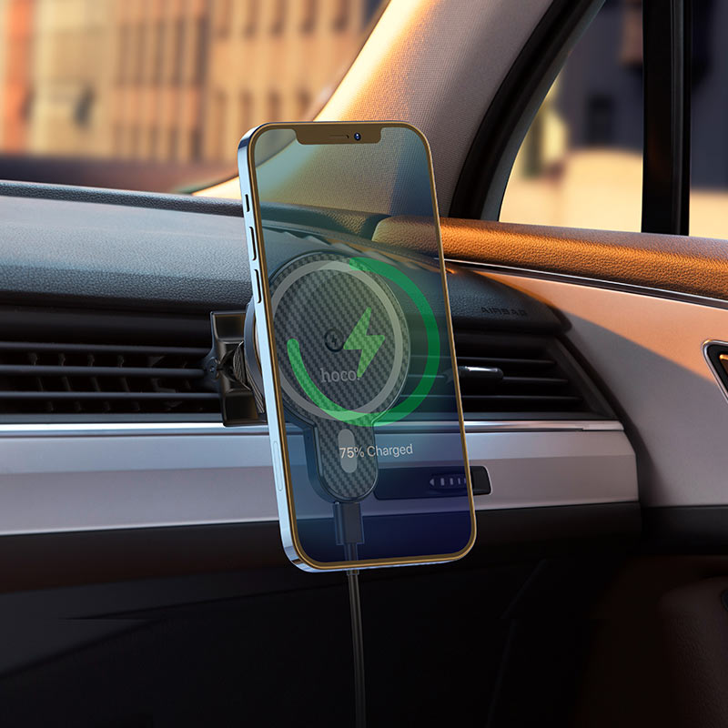 Support de téléphone de voiture magnétique sans fil CA85 | Charge rapide 15 W sur grille d'aération pour iPhone et smartphones