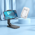 Support de téléphone pliable HD8 Blackfish | Support de téléphone de bureau réglable pour smartphones de 4,5 à 7 pouces (noir/blanc)