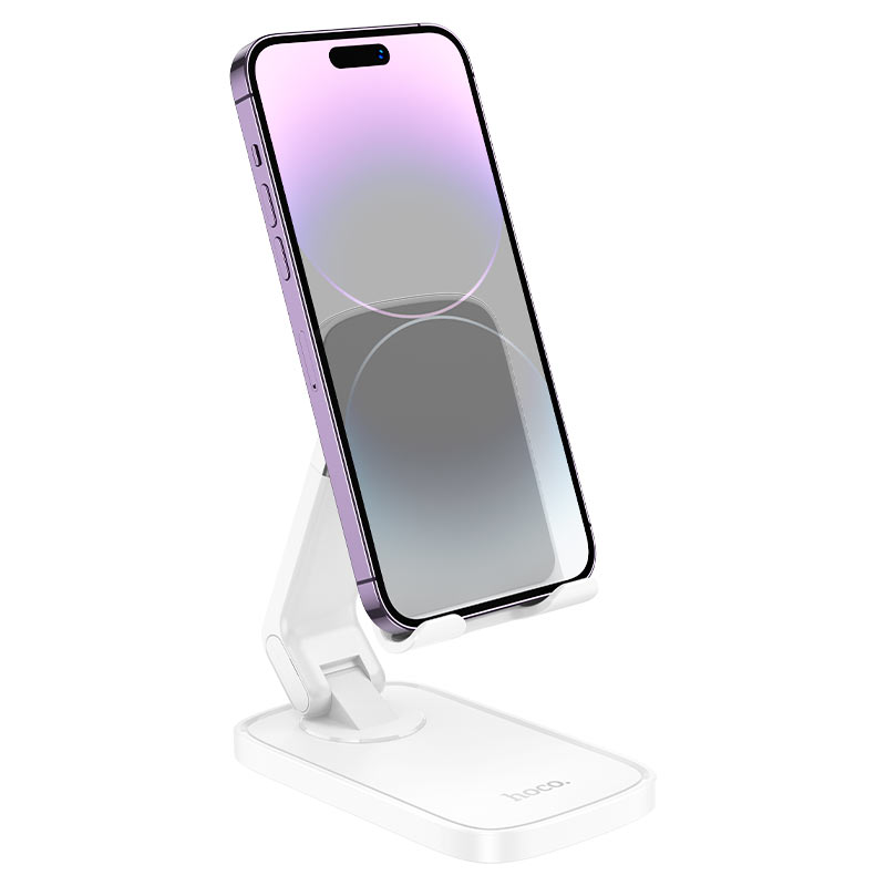 Support de téléphone pliable HD8 Blackfish | Support de téléphone de bureau réglable pour smartphones de 4,5 à 7 pouces (noir/blanc)