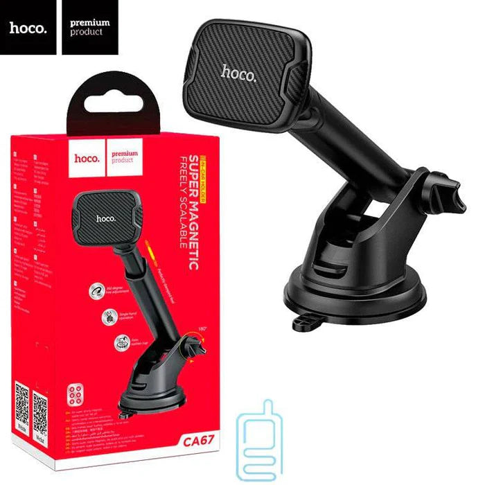 Support Téléphone Voiture Magnétique HOCO CA67 | Support Universel Tableau de Bord et Pare-Brise avec Base Super Ventouse