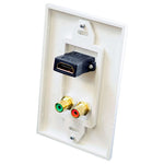 HDMI + Stereo RCA Wall Plate (White)