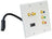 Dual HDMI + 2 RCA + 3 RCA Wall Plate with Back Pigtail Plug (White)